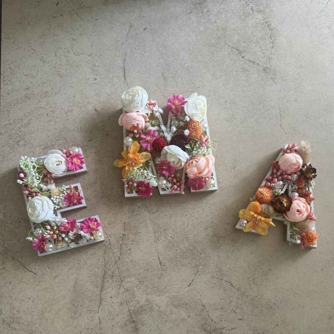 Mini Wooden Framed Floral Letter Arrangement
