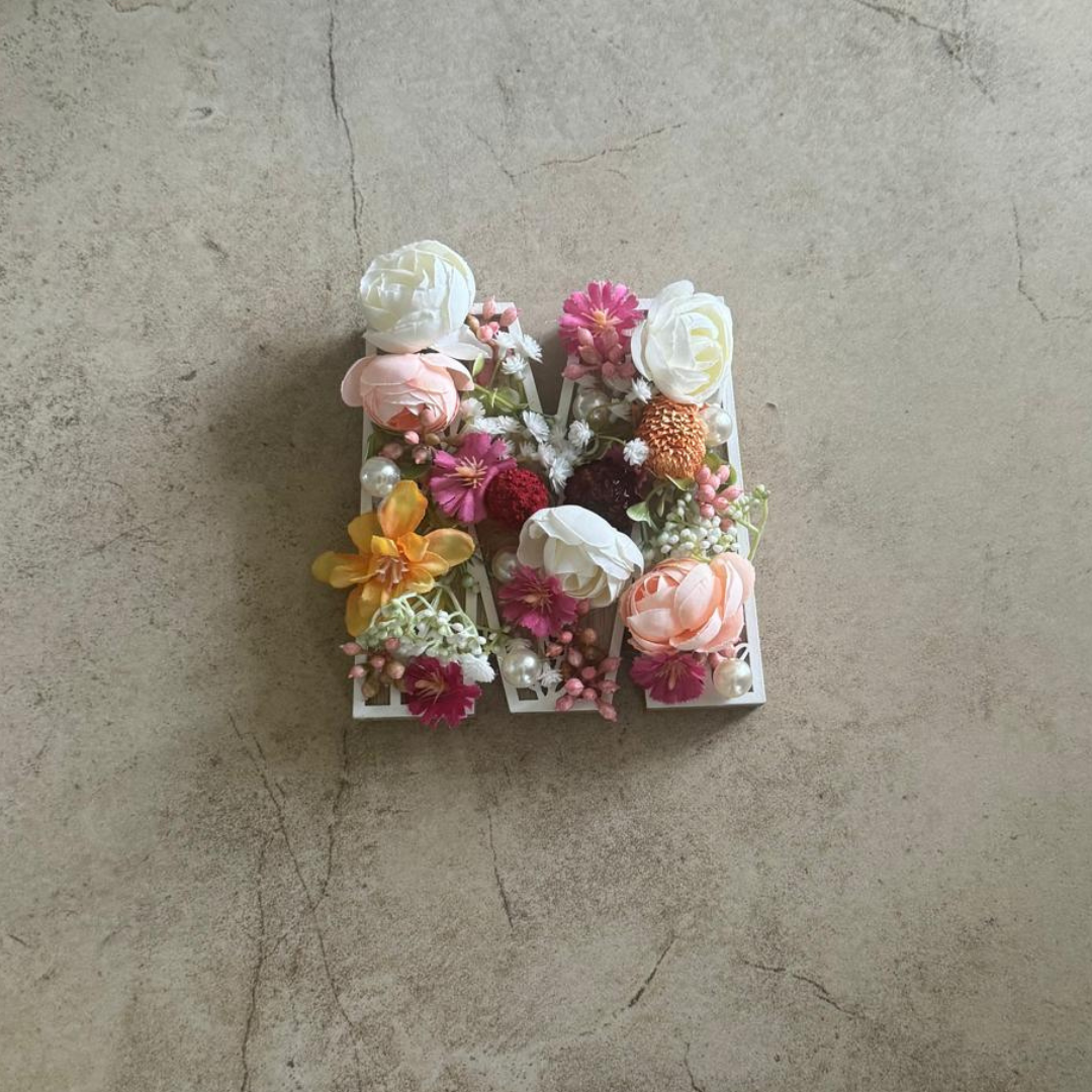 Mini Wooden Framed Floral Letter Arrangement