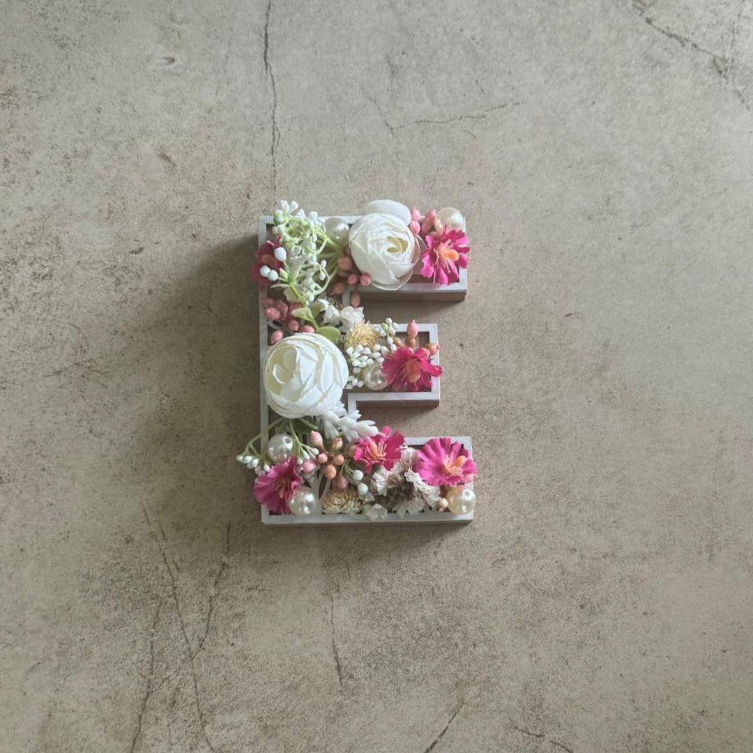 Mini Wooden Framed Floral Letter Arrangement