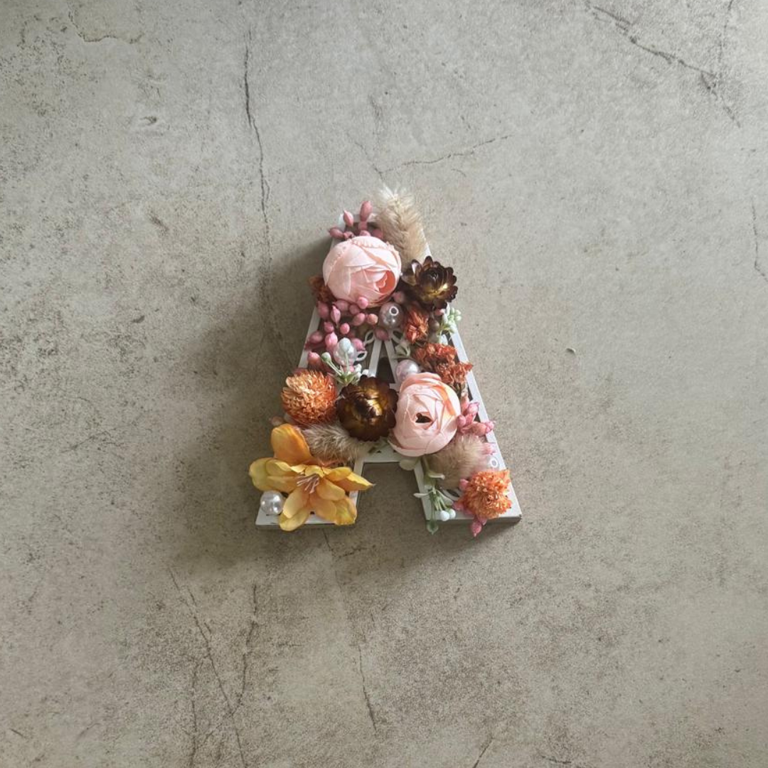 Mini Wooden Framed Floral Letter Arrangement