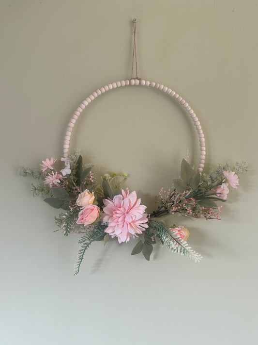 Beaded Floral Rose Dream Catcher (medium)