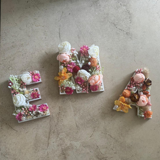 Mini Wooden Framed Floral Letter Arrangement