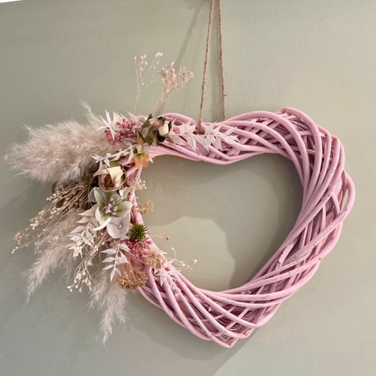 Boho Pink Bloomer Heart  (medium)